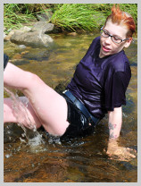  Kitty wears a nice summer outfit into the river featuring Kitty, the dancer 
