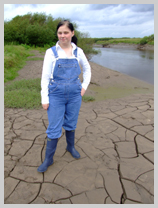  Wendy wears blue denim dungarees into soft riverbank clay featuring Nurse Wendy-Household, Registered Gunge Nurse 