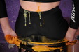 view details of set gm-4f023, She drenches her shorts and zip top set in soup and custard!